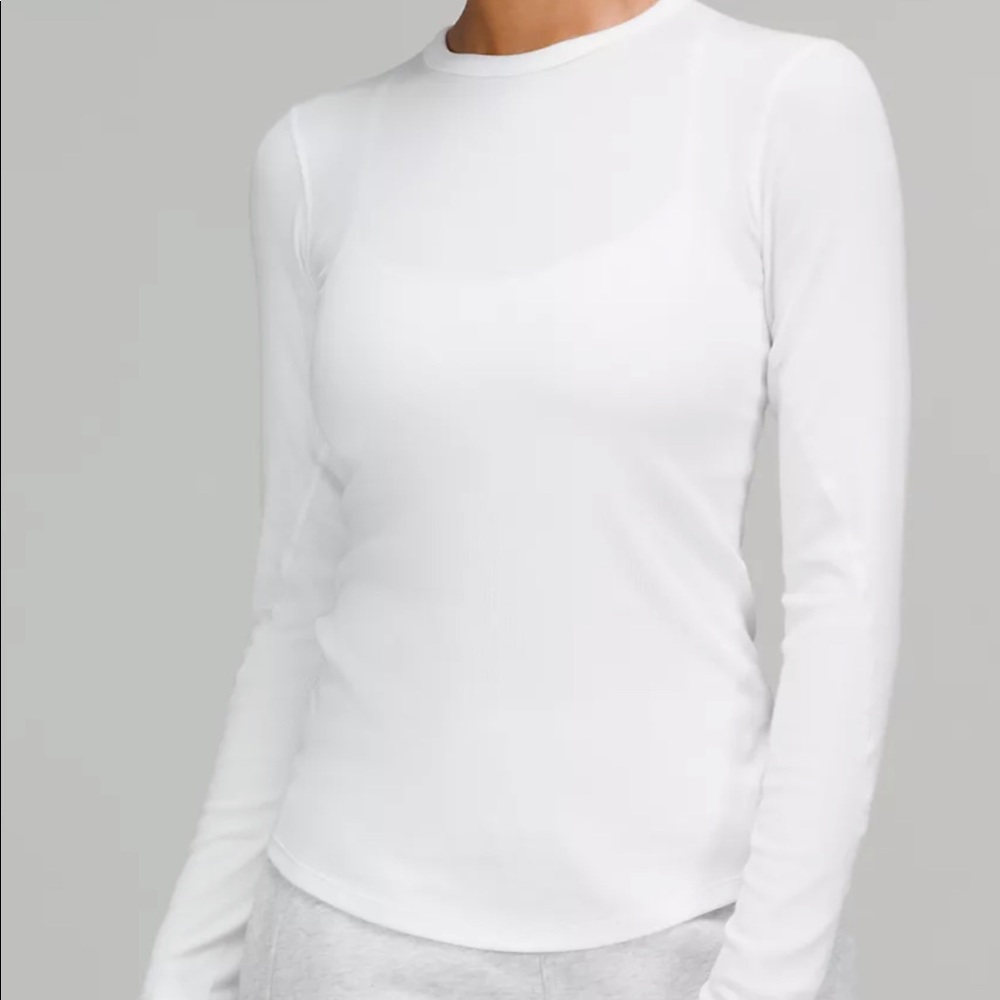 NWOT Lululemon grey color Hold Tight Ribbed Long Sleeve Shirt size 6